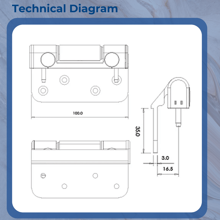 White Era Laird Challenger 3D Butt Rebate Door Hinge for Timber Composite Doors composite door hinges