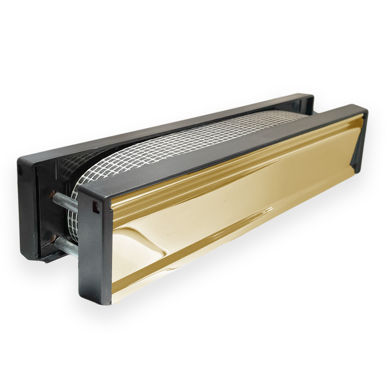 UAP Framemaster 12 Inch Fire Resistant Gold Letterplate 40-80mm INTUMESCENT