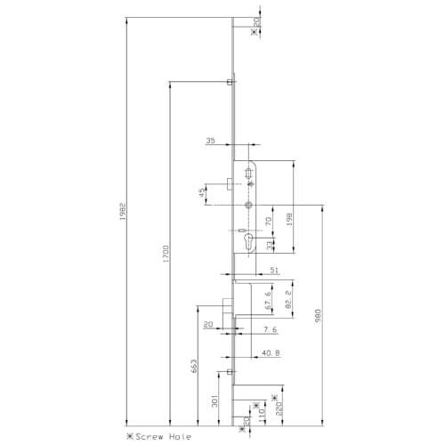 GU Ferco Munster Joinery Latch Deadbolt 2 Rollers Lift lever