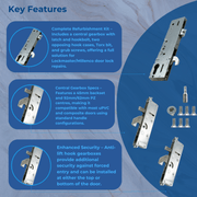 Lockmaster Millenco Upvc Gearbox Door Lock Hook Night Latch 45mm Backset- Mila Anti-Lift Hook Door Lock Refurbishment Kit