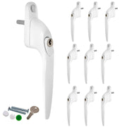 Yale uPVC Universal Window Handle Inline Locking Espag Double Glazing White 40mm