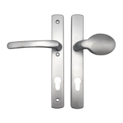 UPVC Lever Moveable Pad Multipoint Door Handles – 92mm PZ Centres – 215mm Screw Fixings – Sprung Handle with 3x Fixings – Replacement for uPVC Doors