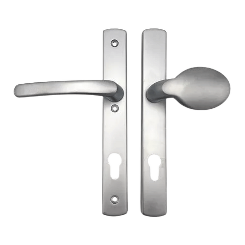 UPVC Lever Moveable Pad Multipoint Door Handles – 92mm PZ Centres – 215mm Screw Fixings – Sprung Handle with 3x Fixings – Replacement for uPVC Doors