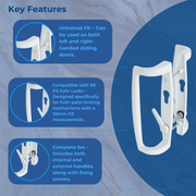 uPVC Fuhr Sliding Patio Door D Handle 90pz - Inline Lever Pair Set Ellbee Caravan Compatible