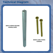 Hoppe Spindle and Screws Pack for UPVC Door Handle Sets - Brass