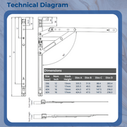 Horizon Egress Window Friction Stay Hinges True 90 Degree- 12" & 16" kits