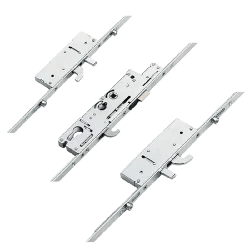 Fullex XL Multipoint Door Lock – 3 Hooks, 2 Anti-Lift Pins, 4 Rollers, Latch – 721mm Top Hook to Spindle