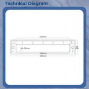 UAP Framemaster 12 Inch Fire Resistant Chrome Mirror Polished Stainless Steel Letterplate / letterbox Fits 40-80mm Doors