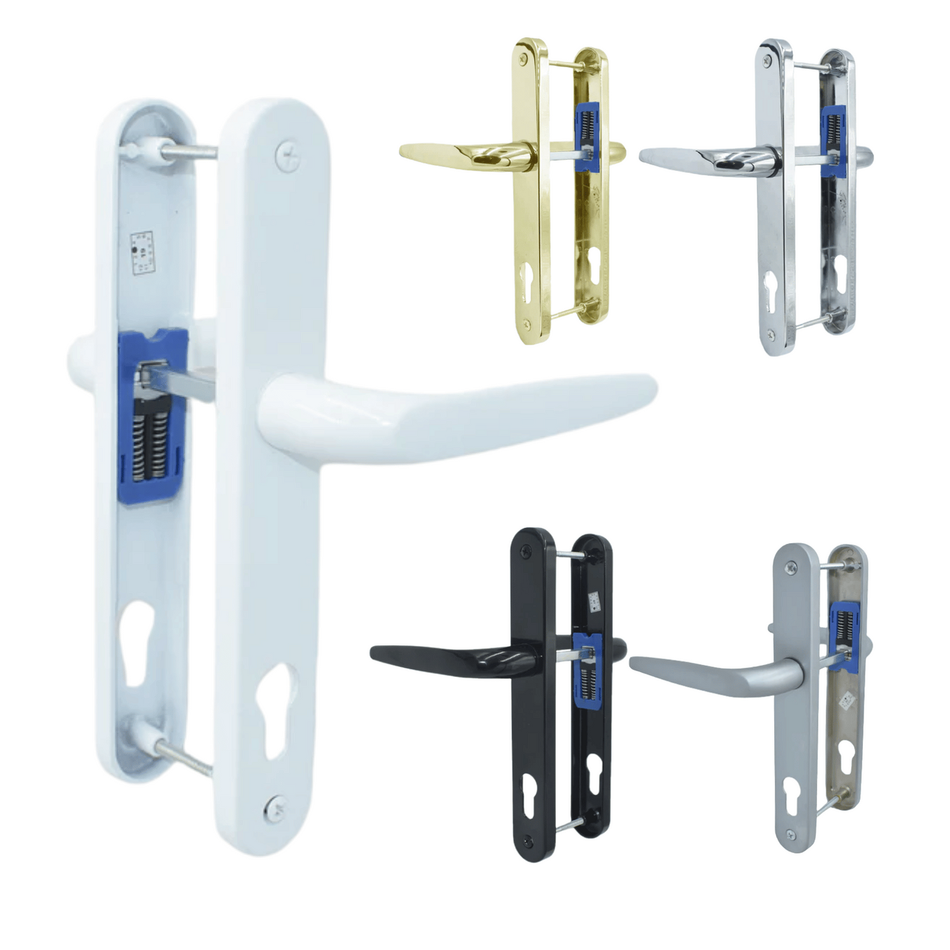 UPVC Double Glazing Trojan Sparta 92PZ Sprung Patio Door Handle Set PVC 215mm Screw Centers