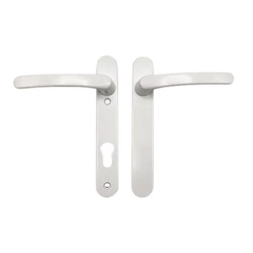 Blank External Lever/Lever uPVC Multipoint Door Handles – 92mm PZ Centres – Sprung Mechanism – 122mm Screw Fixings