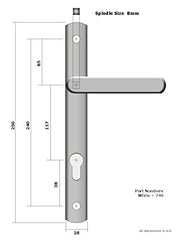 UPVC Millenco Double Glazing 117pz Door Handle Sprung Pair 235mm Set PVC White