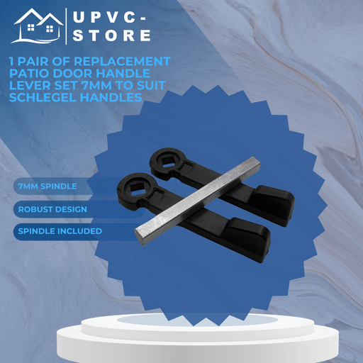 1 Pair Of Replacement Patio Door Handle Lever Set 7mm To Suit Schlegel Handles