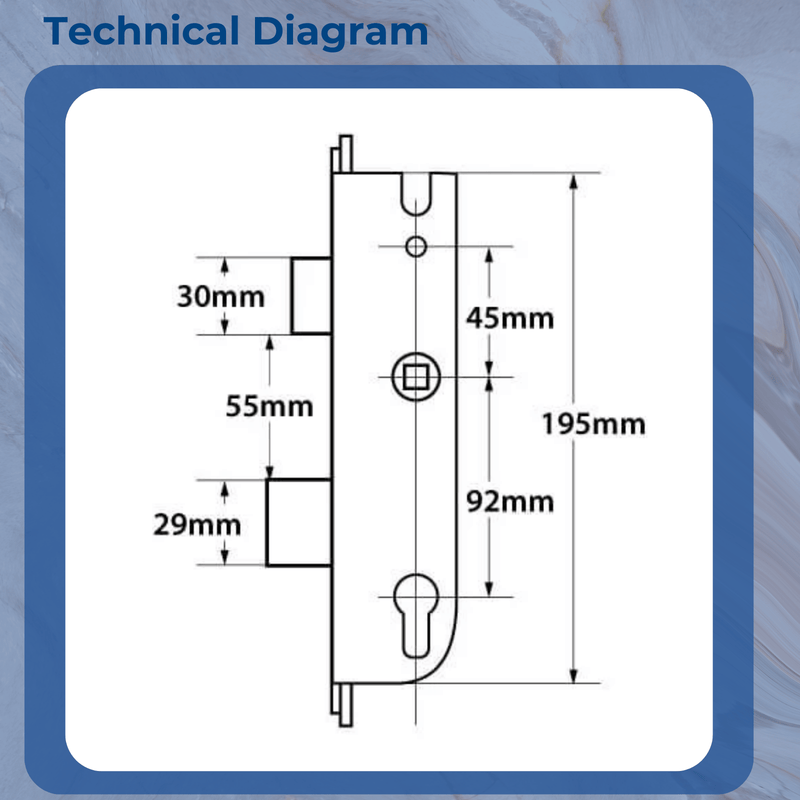 Maco CTS Genuine Gearbox Door Lock Centre Case