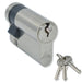 Replacement Garage Door Lock 35/10 Half Euro Cylinder Lock uPVC Aluminium Door Barrel