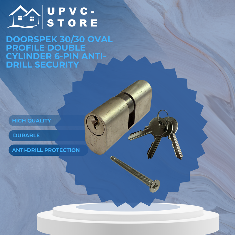 Doorspek 30/30 Oval Profile Double Cylinder 6-Pin Anti-Drill Security
