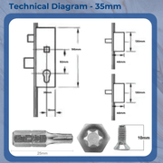 2 Pin Lift Lever Version Refurbishment Kit 35mm or 45mm Backset