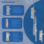 SureFire Classic 2 45mm Backset Hook Multi-Point Lock for Composite/Timber Doors