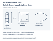 Carlisle Brass Heavy Duty Door Chain — Satin Chrome, 200mm
