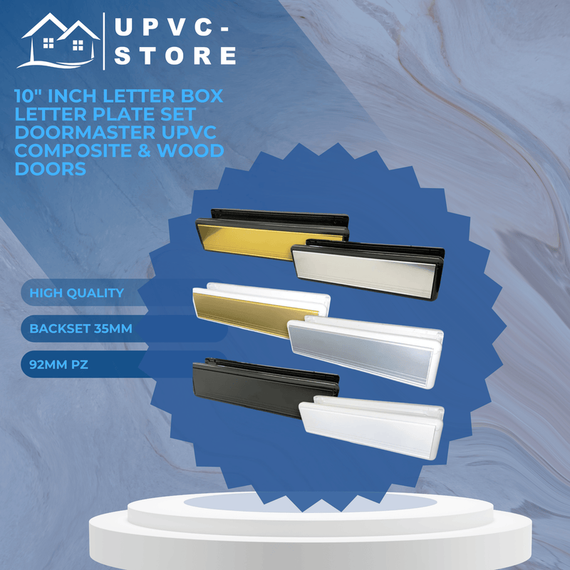10" Inch Letter Box Letter Plate Set Doormaster UPVC Composite & Wood Doors
