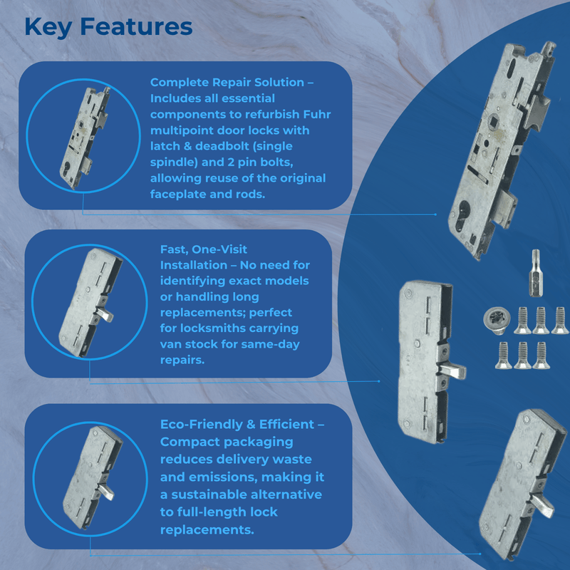 2 Pin Lift Lever Version Refurbishment Kit 35mm or 45mm Backset