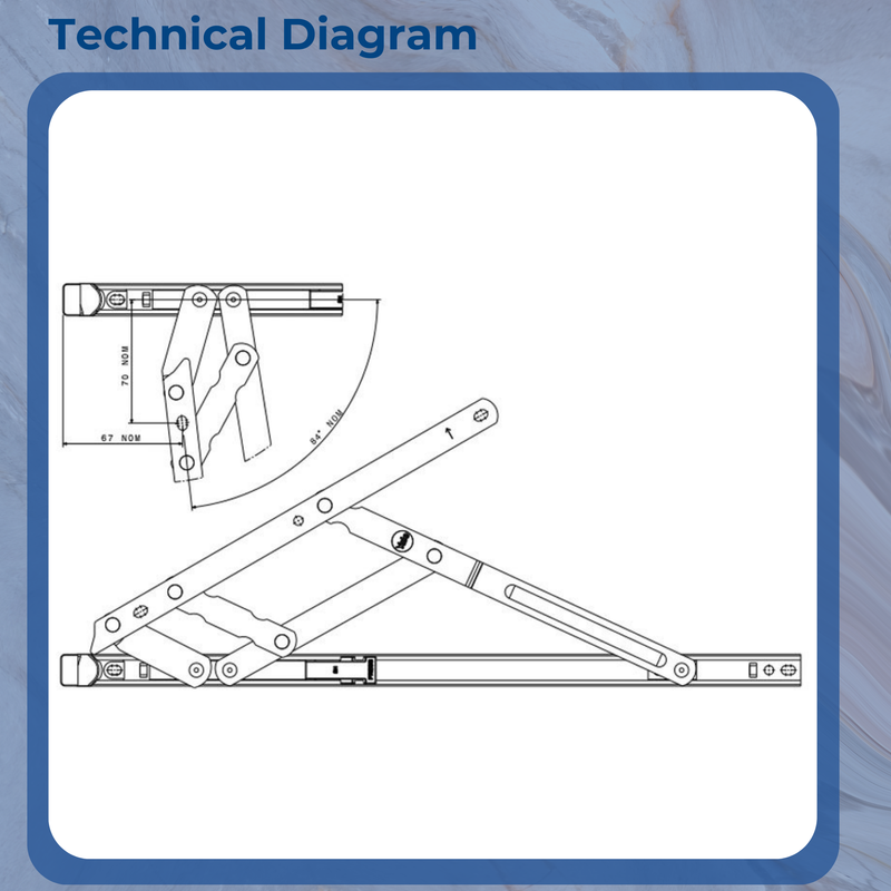 Egress Friction Stay Window Hinges 12" & 16" – Universal uPVC Hinges – 13mm & 17mm Stack Heights – Hinge Kit