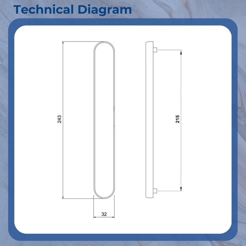 uPVC Door Handle Blank Plate French Doors Blanking Handle PVC 215mm Screw Centres