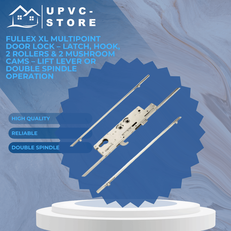 Fullex XL Multipoint Door Lock – Latch, Hook, 2 Rollers & 2 Mushroom Cams Double Spindle Operation