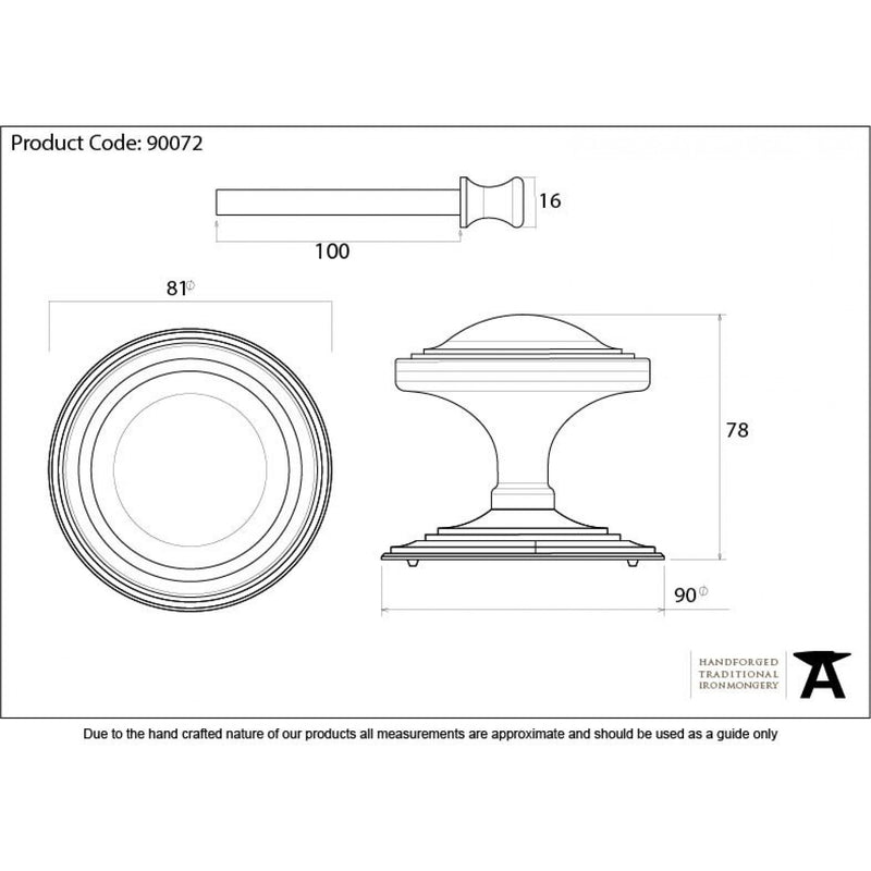 Polished Chrome Art Deco Centre Door Knob