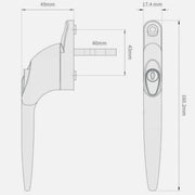 UPVCSTORE Window Handle Packs Of 10