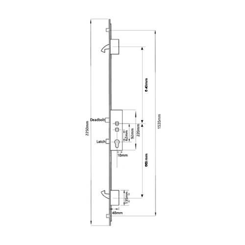 Avantis Latch Deadbolt 2 Hooks 2 Rollers Double Spindle