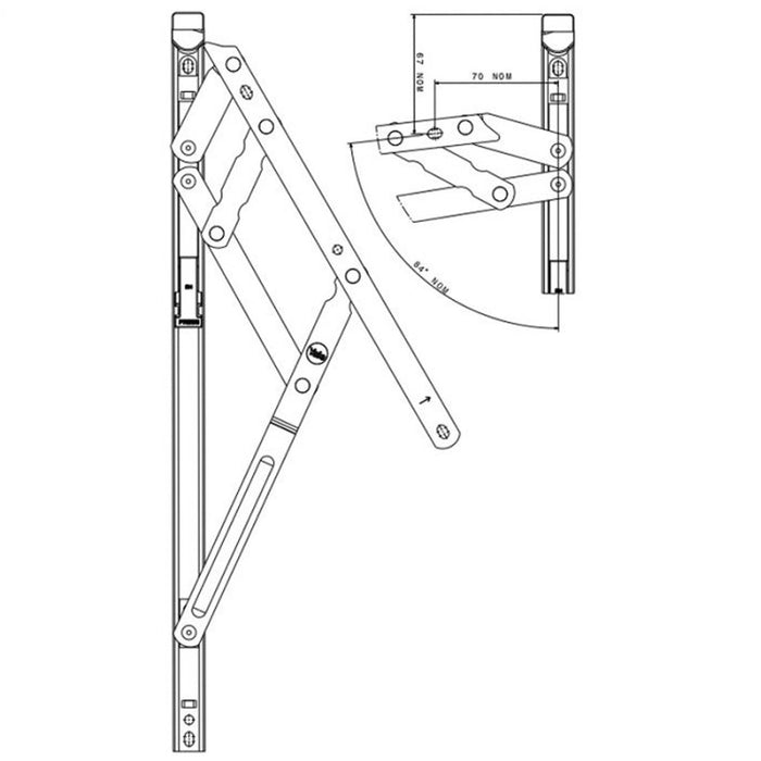 Egress Easy Easi Clean Window Hinges UPVC Side Hung Friction Stays
