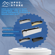 UPVC 12 Inch Heavy Duty Letterbox – Fits 40-80mm Door Thickness, Durable & Secure Mail Slot