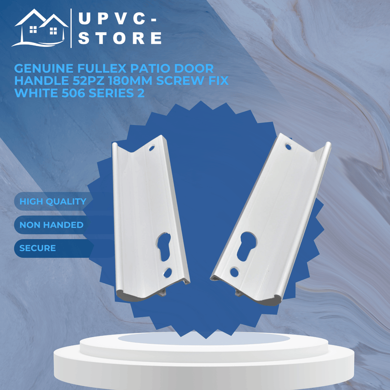 Genuine Fullex Patio Door Handle 52pz 180mm Screw Fix White 506 Series 2