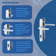 UPVC Door Handle Hoppe Birmingham Sprung 92mm PZ Double Glazing Pair Set PVC