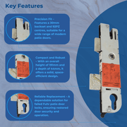 Replacement Gu Multi Point Upvc Door Gear Box Lock 28mm 30mm 92mm New Style Lock