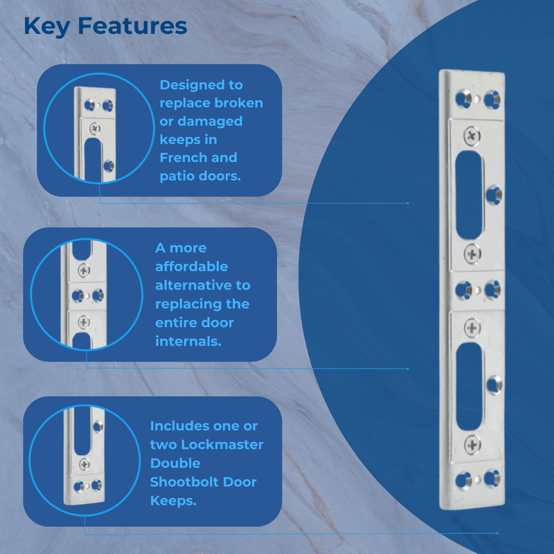 UPVC Door Keep Double Shootbolt French Patio Doors Lock Yale Lockmaster