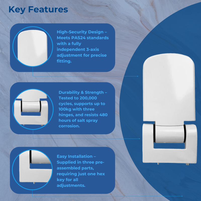 Direkt Universal uPVC Door Hinge 21mm Rebate