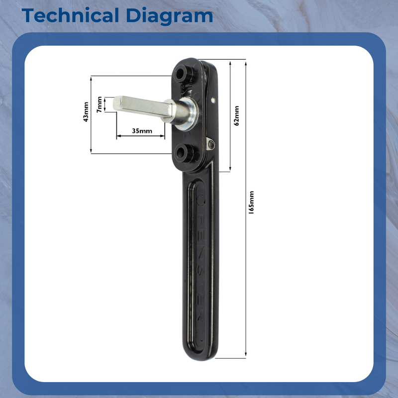 Fenster Genesis Sliding Bi Fold Locking Black Door Handle Short Base Smooth Finish