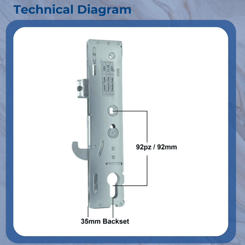 Kenrick Excalibur Replacement uPVC Gear Box Door Lock Centre Case Single Spindle