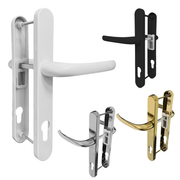 UPVC Double Glazing 92PZ 210mm Screw Centres Sprung Door Handle Set PVC Long Backplate
