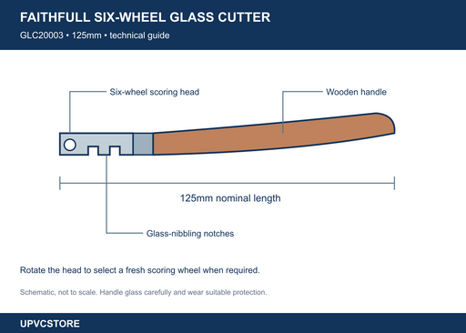 Faithfull 125mm Six-Wheel Glass Cutter