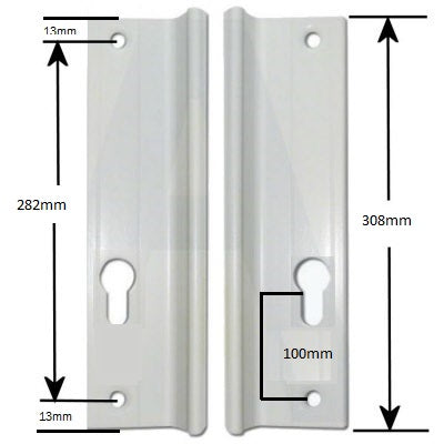 Universal Inline Patio Door Handles 282mm Screw Fix