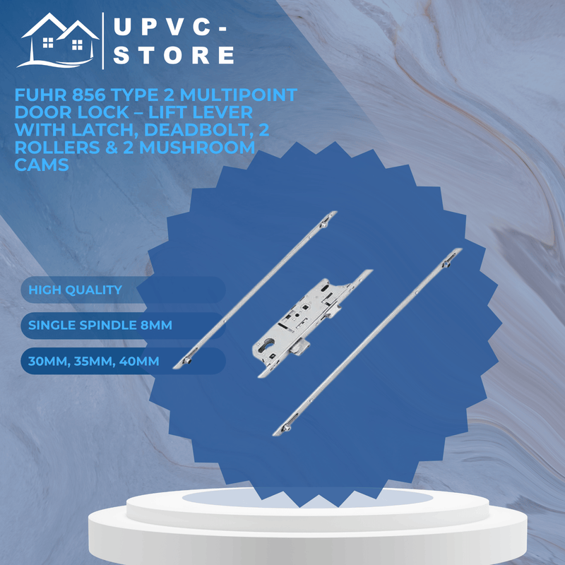 Fuhr 856 Type 2 Multipoint Door Lock – Lift Lever with Latch, Deadbolt, 2 Rollers & 2 Mushroom Cams