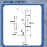 Genuine Fuhr Split Spindle uPVC Door Lock Centre Case Gear Box 35mm Backset
