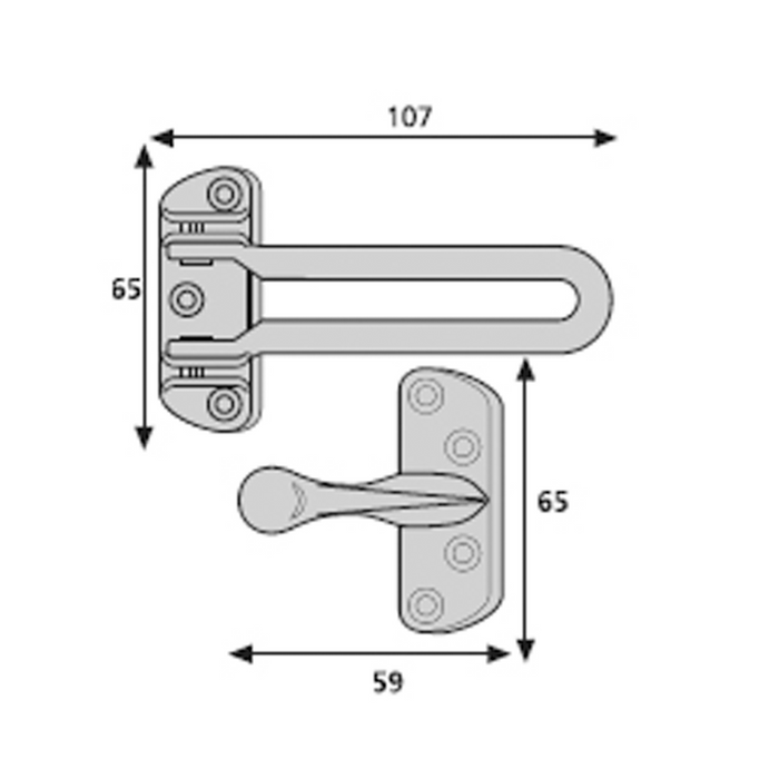 ERA Door Bar Security Door Guard Slide Bolt Safety Lock Catch