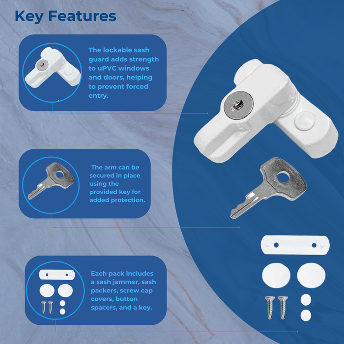 Key Locking Sash Blocker PVC-u Door & Window Restrictor