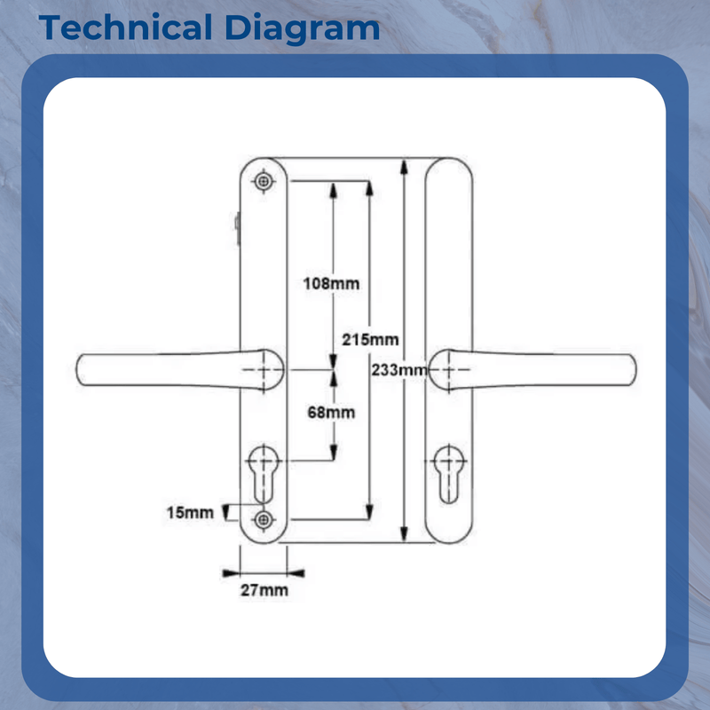 Hoppe Fullex Lever/Lever uPVC Multipoint Door Handles with Snib – 68mm PZ, Sprung, 215mm Screw Centres