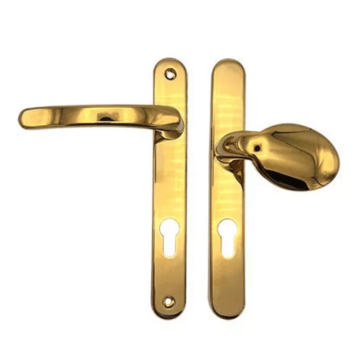 Offset Lever Pad uPVC Multipoint Door Handles – 92/70mm PZ, Sprung, 203mm Screw Centres – For Secure uPVC Doors