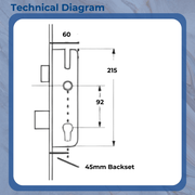 Era SureFire Multi-Point Upvc Composite Wood Door Lock Gearbox 45mm backset