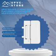 UPVC Double Glazing Door Flag Hinge Adjustable by Mila Evolution White